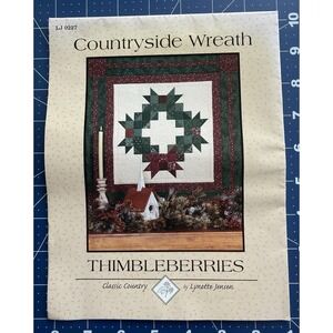 THIMBLEBERRIES - Quilt Pattern - COUNTRYSIDE WREATH - 38" Square LJ 9227